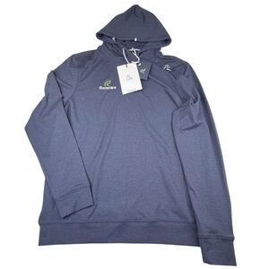 NWT RhoBack Hesi Performance Hoodie Men's Medium Navy Preppy Golf Pullover Logo